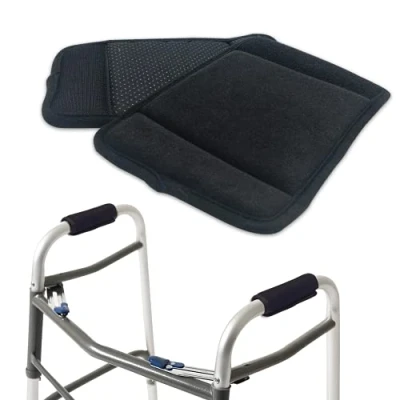 Image of Padded Walker Hand Grips (2 Pack), Soft Comfortable Cushion Rollator Handle Covers Grip Pads for Crutch Wheelchair Luggage, Non Slip Breathable Mobility Accessory, Black