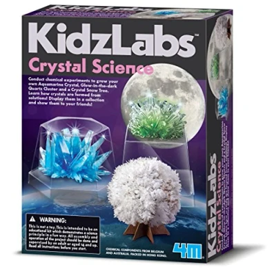 Image of 4M 403917 KidzLabs Grow Your own Crystals Fun &amp; Exciting Chemistry Set STEM Educational Science Kit, Multi Coloured, 170 x 55 210 millimeters