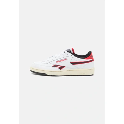 Image of Reebok Classic CLUB C Revenge Trainers, Size: 5, White/vector red/black leather and imitation