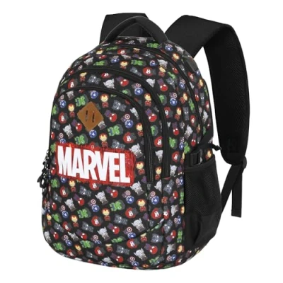 Image of Marvel The Avengers Chibi Plus Running Backpack, Black, 34 x 46 cm, Capacity 32 L