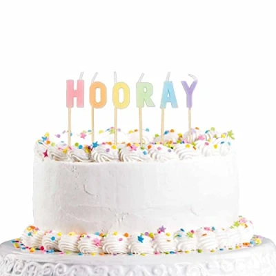 Image of Amscan 9911567 Hooray Pick Candle