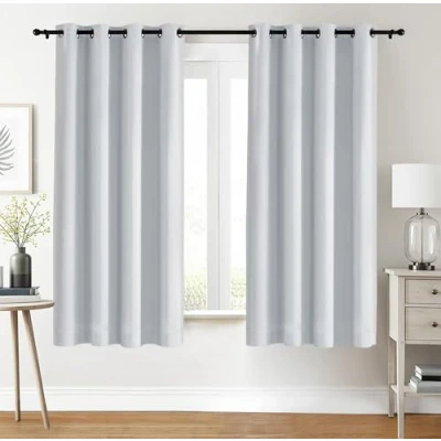 Image of Utopia Bedding Blackout Curtains Grommet Thermal 2 Panels Drapes [Grey White, 46 x 54 Inches] Sound Insulated Curtain for Bedroom and Living Room (117x137 cm)
