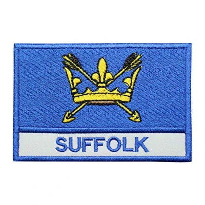 Image of Suffolk County Flag Logo Embroidered Iron on Patch Sew Badge Applique for Clothes
