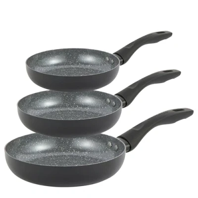 Image of Progress COMBO 8961 Marble Ceramic Frying Pan Set 3 Piece 20/24/28 cm Pans, Healthy Non Stick Coating Omelette/Egg PFAS Free, Induction Hob Suitable, Lightweight Aluminium Cookware