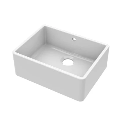 Image of 595mm Single Bowl Butler Kitchen Sink with Overflow &amp; No Tap Hole