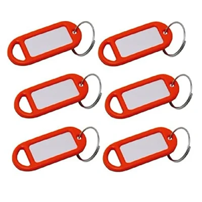 Image of Merriway BH02567 (20 Pcs) Orange Key Ring Luggage Tags with Labels Pack of 20 Pieces