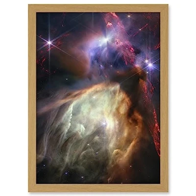 Image of Artery8 NASA James Webb Space Telescope Rho Ophiuchi Cloud Complex Artwork Framed A3 Wall Art Print