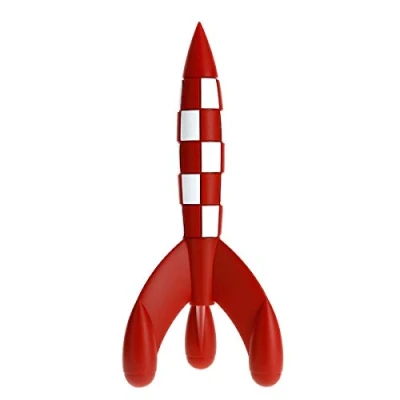 Image of Moulinsart Raket statue Tintin, Red/White, 17 cm, 42615