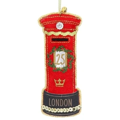 Image of Gisela Graham Post Box London Christmas Tree Decoration
