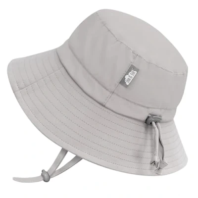 Image of JAN &amp; JUL Boys and Girls&#039; Cotton Bucket Hat, Adjustable Sun Hat with UV Protection for Kids (XL: 5 12 Years, Ash Grey)