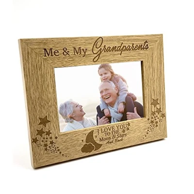 Image of ukgiftstoreonline Me and My Grandparents Love You To The Moon Photo Frame Gift (5 x 7 Inch)
