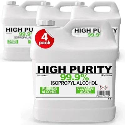 Image of Isopropyl Alcohol 99.9% 𝗣𝗨𝗥𝗘𝗦𝗧 IPA Isopropanol 2 ol Liquid Sterilizer Rubbing Pure Disinfectant 20l (4x 5 litre)