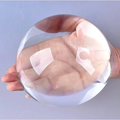 Image of Crystal Hemisphere Glass Half Ball Globe Sphere Dome Magnifiers Semi Home Decor Ornaments Figurines Gifts Miniature,Transparent,80mm