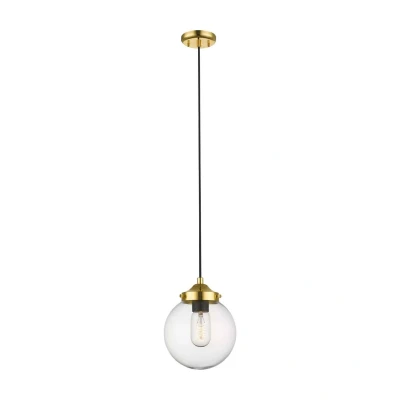 Image of Riano Globe Pendant Ceiling Light, French Gold, Glass, 1x E27