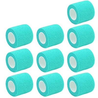 Image of Mintice 10 Rolls Self Adhesive Cohesive Wrap Bandages Elastic First Aid Tape Adherent Light Green for Wrist Ankle Sport 2 Inch X 5 Yards