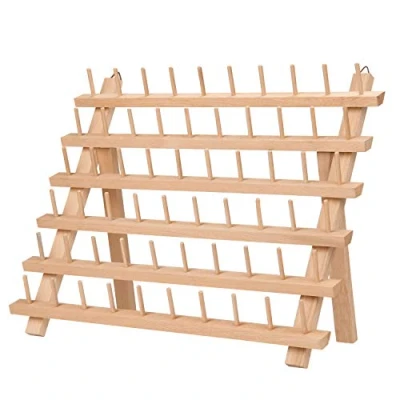 Image of Kurtzy Embroidery Thread Organiser Sewing Storage Rack/Bobbin Holder &amp; Cotton Reel Freestanding or Wall Mounted Holds 60 Spools