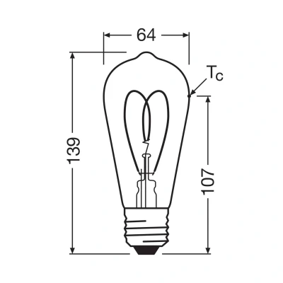 Image of OSRAM LED Vintage ST64 E27 8W 922 Heart Filament gold dimmable
