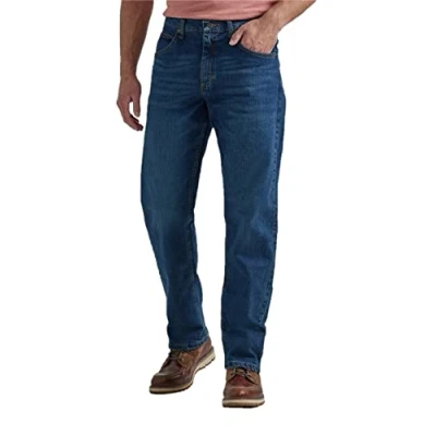 Image of Wrangler Authentics Men&#039;s Classic 5 Pocket Relaxed Fit Jean, Dark Flex, 40W x 32L