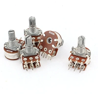 Image of sourcingmap 5 Pcs B500K Model B 500K Ohm 6 Terminal Dual Linear Rotary Taper Potentiometer