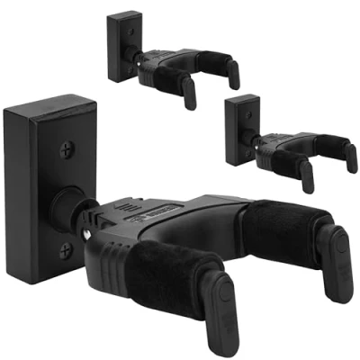 Image of Sondery Guitar Hanger Wall Mount, 3 Pack, Auto Lock and Adjustable Hook Holder for Acoustic Electric Guitar, Ukulele, Bass, Banjo Mandolin, Not Nitro finish