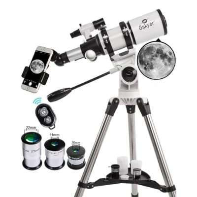 Image of Gskyer Telescope, 80mm Aperture 400mm AZ, Astronomy Refractor Telescope with Smartphone Adapter and Bluetooth Camera Remote