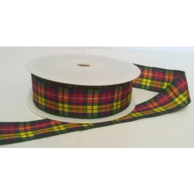 Image of 1 metre Trim of Buchanan Polyester Tartan Ribbon 25mm Wide