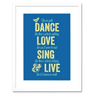 Image of Wee Blue Coo Quote Dance Like No one Is Watching Picture Framed Wall Art Print