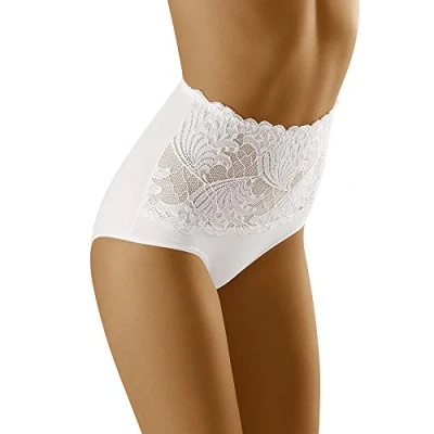 Image of Wolbar Women&#039;s Sexy Shapewear Briefs Lace Panties High Waist WB207, White,2XL