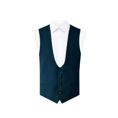 Image of Dobell Mens Teal Waistcoat Regular Fit L (42 44in)