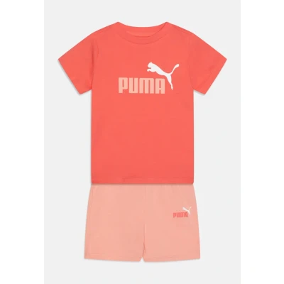 Image of Puma Minicats TEE AND Shorts Unisex SET Print Tshirt for kids, Size: 18m (12 18m), Peach frost