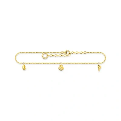 Image of Thomas Sabo Women Anklet Shells Gold 925 Sterling Silver, 18K Yellow Plating AK0037 413 39
