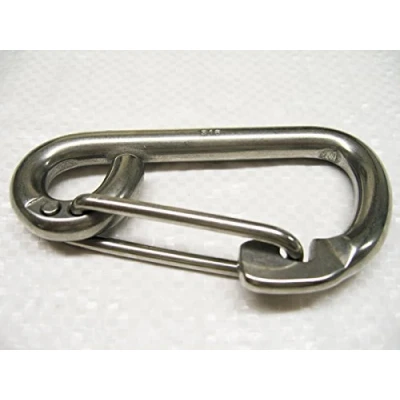 Image of Stainless Steel Carbine Hook with Formed Eye &amp; Safety Catch 10MM