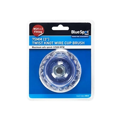 Image of BlueSpot 75mm (3&quot;) M14 x 2 Twist Knot Wire Cup Brush