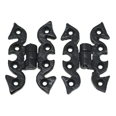 Image of 2 x fiXte Antique Black Butterfly Hinges Traditional Rustic Design Cabinet Cupboard Door Decorative