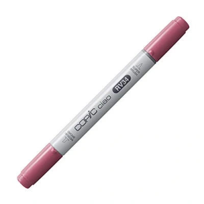 Image of Copic Ciao Coloured Marker Pen (RV 34) Dark Pink, For Art &amp; Crafts, Colouring, Graphics, Highlighter, Design, Anime, Professional Beginners, Supplies Colouring Books