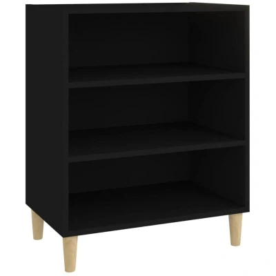 Image of vidaXL Sideboard in Black Engineered Wood Sturdy and Durable Elegant Scandinavian Styled Furniture for Living Room or Bedroom Sleek Design with 3 Shelves Ample Storage