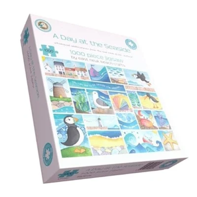 Image of 1000 Piece Jigsaw Puzzle A Day at the Seaside For Adults Fine Art Size 66 x 50 CM