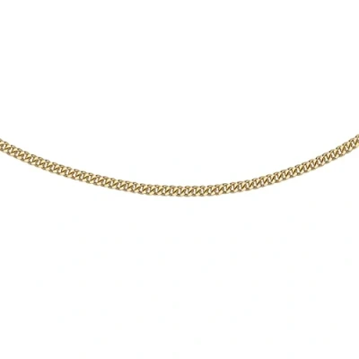 Image of Carissima Gold Women&#039;s 18 ct Yellow 1 mm Diamond Cut Adjustable Curb Chain Necklace of Length 41 cm/16 Inch 46 cm/18