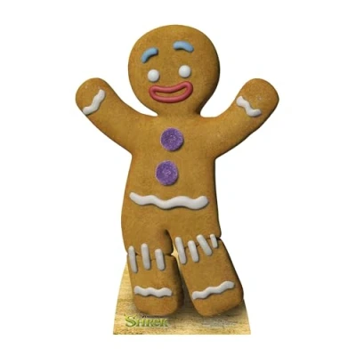 Image of STAR CUTOUTS SC787 Gingy from Shrek Mini Cardboard Cutout for Fans, Parties and Collectors Height 75cm, Solid, Regular