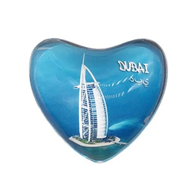 Image of 3D Burj Al Arab Dubai Refrigerator Fridge Magnet Crystal Glass Tourist Travel Souvenir Collection Gift Magnetic Sticker Home Kitchen Decoration