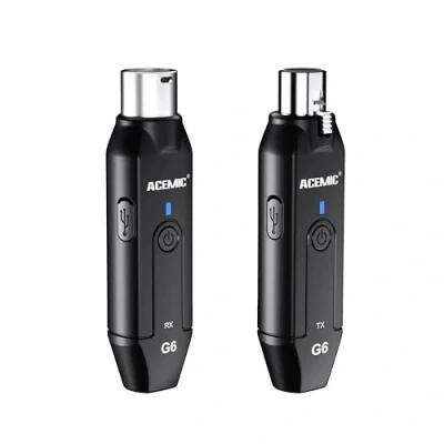 Image of ACEMIC 2.4G Wireless Microphone Audio Transmitter and Receiver System Plug on XLR Mic Adapter 6 Channels for Dynamic Mic, Mixer, PA System, G6