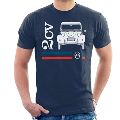 Image of Citroen White 2CV Racing Stripes Men&#039;s T Shirt