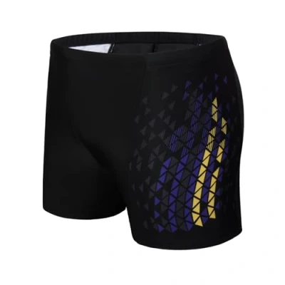 Image of AMZSPORT Swimming Trunks Men, Quick Dry Swim Shorts Beach Board Swimwear, Blackpurple L