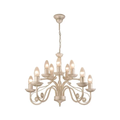 Image of Donato Chandeliers With Fabric Shades, White, 10x E14