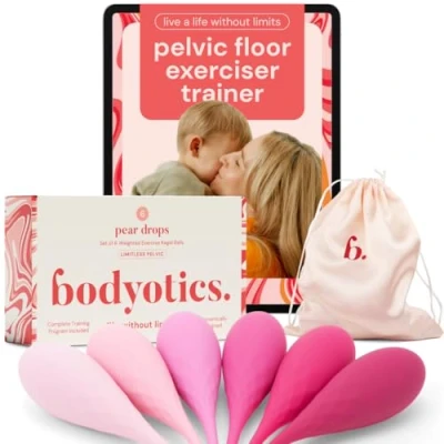 Image of Bodyotics Deluxe Kegel Weighted Exercise Balls Pelvic Floor Tightening and Strengthen Bladder Control Prevent Prolapse Set of 6 for Beginners to Advanced with Free E Book