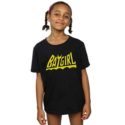 Image of DC Comics Girls Batgirl Logo T Shirt Black 12 13 Years