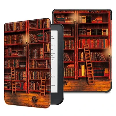 Image of FINTIE SlimShell Case for Kobo Clara HD/Tolino Shine 3 Ultra Thin and Lightweight PU Leather Protective Cover with Auto Sleep/Wake HD 6 eReader, Library
