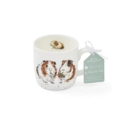 Image of Portmeirion Home &amp; Gifts MMMV5629 XSM Wrendale Lettuce be Friends Bone China Mug, 310 Ounces, Multi Color