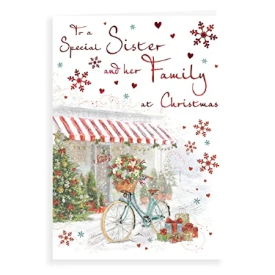 Image of Regal Publishing Traditional Christmas Card Sister &amp; Family 9 x 6 inches