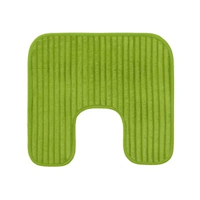 Image of Gözze Soft, Non Slip U Shaped Toilet Rug, 100% Polyester, 50 x 45 cm Dark Green